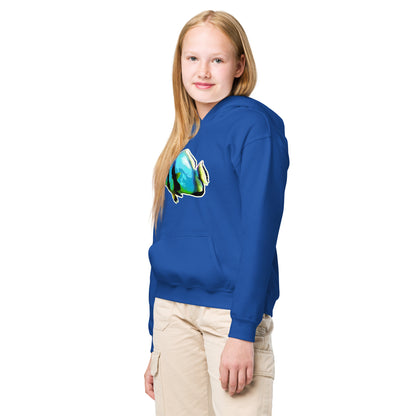 Basic Hoodie (Kids) - Blue batfish